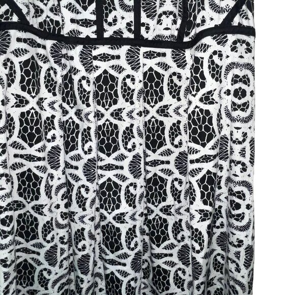 Motherhood Black White Lace Print Dress Women's Size Small Back Zip - Picture 3 of 7
